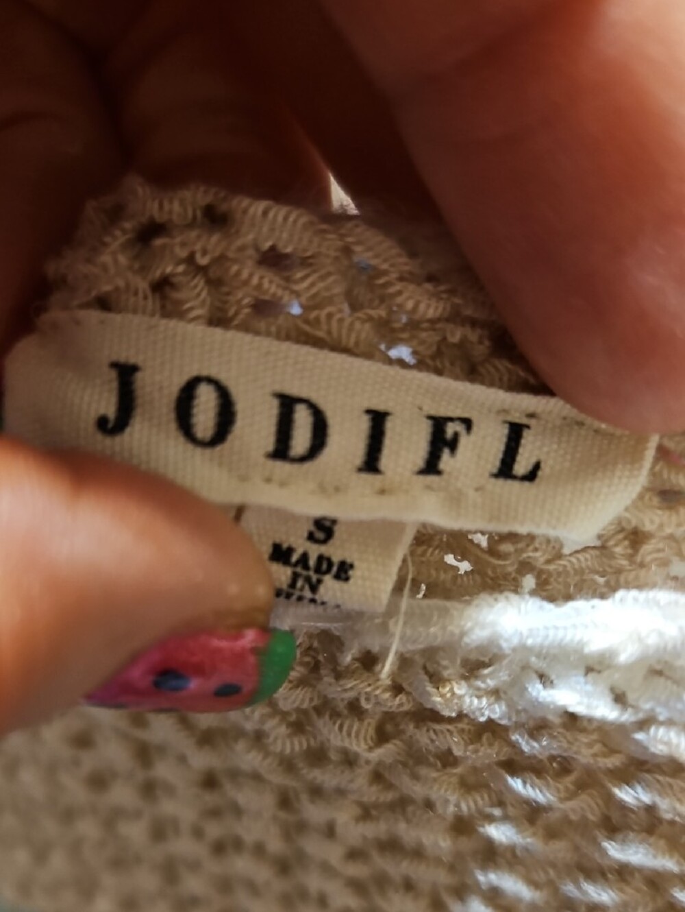 JODIFL Oversized Striped Scoopneck Knit Sweater in Beige, White & Mint Green - Picture 6 of 7